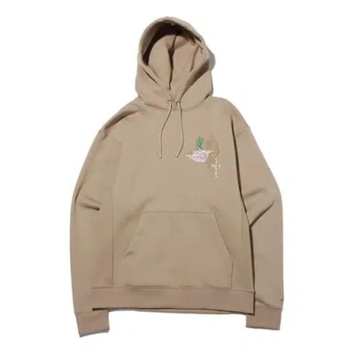 Air Jordan X Cactus Jack By Travis Scott Pullover Hoodie 'khaki University Red' In Gray