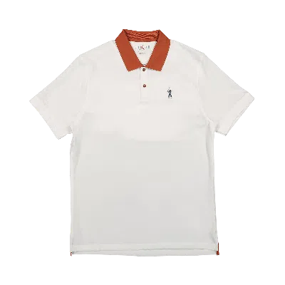 Pre-owned Air Jordan X Eastside Golf Eg Polo 'white/burnt Sunrise/midnight Navy'