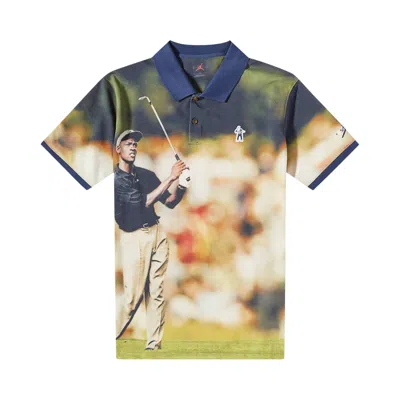 Pre-owned Air Jordan X Eastside Golf Polo Shirt 'midnight Navy/fir' In Multi-color
