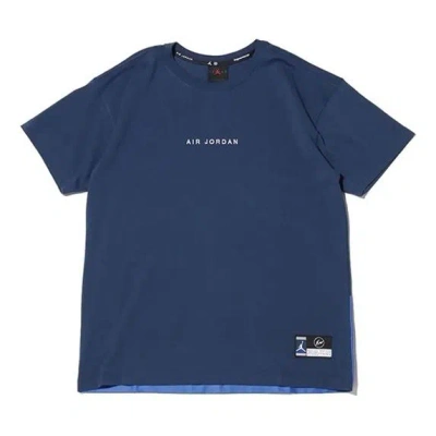 Air Jordan X Fragment T-shirt 'navy/sport Royal/white' In Blue
