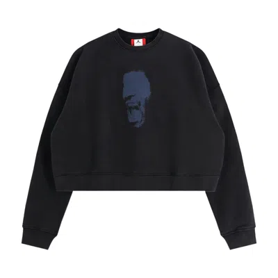 Pre-owned Air Jordan X Ih Cropped Fleece Crew-neck Sweatshirt 'black' | Men's Size S