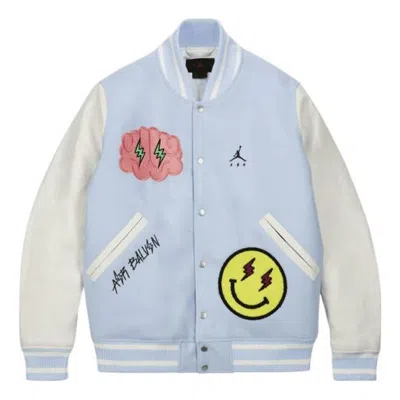 Air Jordan X J Balvin Varsity Jacket 'white Blue'