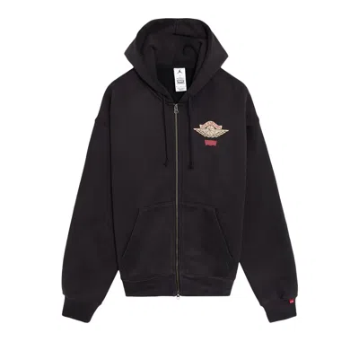 Pre-owned Air Jordan X Levi's Zip Hoodie 'black/pale Ivory/gym Red' | Men's Size Xl