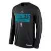 Air Jordan X Nba Charlotte Hornets 22-23 Practice Performance Long Sleeve T-shirt 'black'