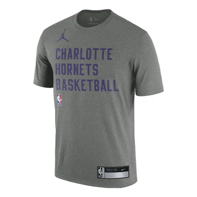 Air Jordan X Nba Charlotte Hornets Logo T-shirt 'grey' In Gray