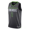 Air Jordan X Nba Minnesota Timberwolves Jerseys 'anthony Edwards 1' In Black