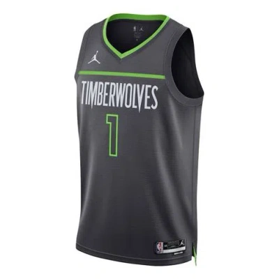 Air Jordan X Nba Minnesota Timberwolves Jerseys 'anthony Edwards 1' In Black