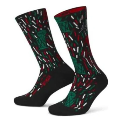 Air Jordan X Nina Chanel Abney Crew Socks 'black Green Red' In Multi