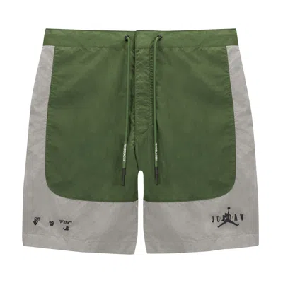 Pre-owned Air Jordan X Off-white Mj Baggy Short 'forest Green/phantom/black'