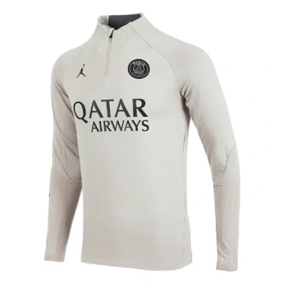 Air Jordan X Paris Saint-germain Dri-fit Knit Soccer Drill Top 'stone' In White