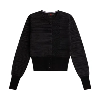 Pre-owned Air Jordan X Téla Knit Cardigan 'dark Smoke Grey/black' | Women's Size L In Gray