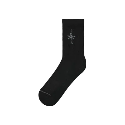 Pre-owned Air Jordan X Travis Scott Cushioned Crew Socks 'black/dark Smoke Grey' | Men's Size M