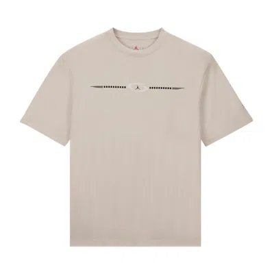 Pre-owned Air Jordan X Travis Scott Logo Tee 'light Bone'