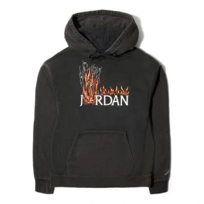AIR JORDAN AIR JORDAN X TRAVIS SCOTT TRACK FLAME PRINTING HOODIE ASIA SIZING 'BLACK'