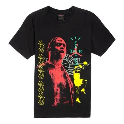 Air Jordan X Travis Scott Ts Hot Blood Basketball Print T-shirt 'black'