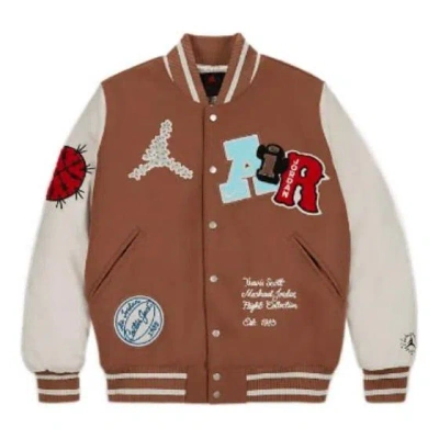 Air Jordan X Travis Scott Varsity Jacket Asia Sizing 'antique Brown'
