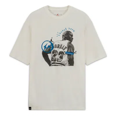 AIR JORDAN AIR JORDAN X TRAVIS SCOTT X FRAGMENT DESIGN T-SHIRT ASIA SIZING 'WHITE BLUE'