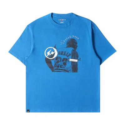 Pre-owned Air Jordan X Travis Scott X Fragment Design T-shirt 'blue'