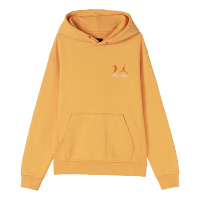 Air Jordan X Union Crossover Casual Pullover Solid Color Logo Hooded Long Sleeves Asia Edition Unise In Yellow