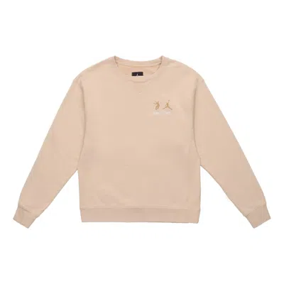 Air Jordan X Union Crossover Logo Solid Color Sleeve Sports Round Neck Asia Edition Khaki In Brown