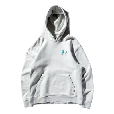 Air Jordan X Union Crossover Ss22 Casual Pullover Solid Color Logo Hooded Couple Style Long Sleeves  In White