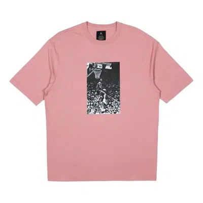 AIR JORDAN AIR JORDAN X UNION LA DUNK PRINTING SPORTS ROUND NECK T-SHIRT ASIA SIZING 'PINK'