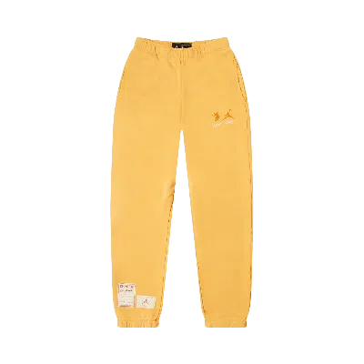 Pre-owned Air Jordan X Union La Fleece Joggers 'sport Gold' In Yellow