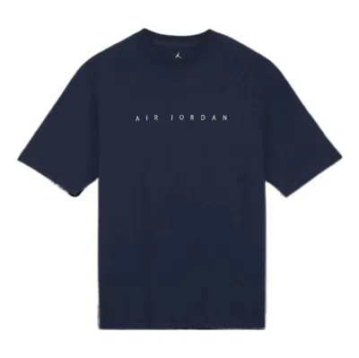 Air Jordan X Union T-shirt 'college Navy Coconut Milk' In Blue