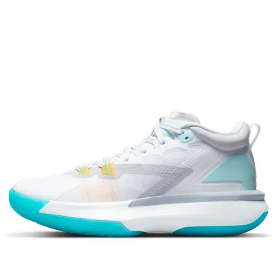 Air Jordan Zion 1 Pf 'white Dynamic Turquoise' In Pattern