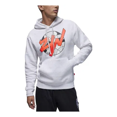 Air Jordan Zion Fleece Pullover Hoodie 'light Grey' In Gray