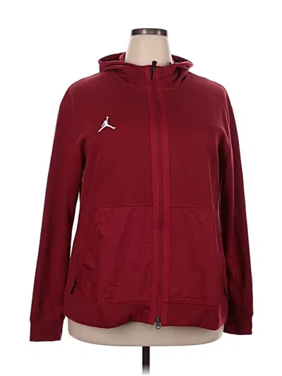 Pre-owned Air Jordan Zip Up Hoodie In Burgundy