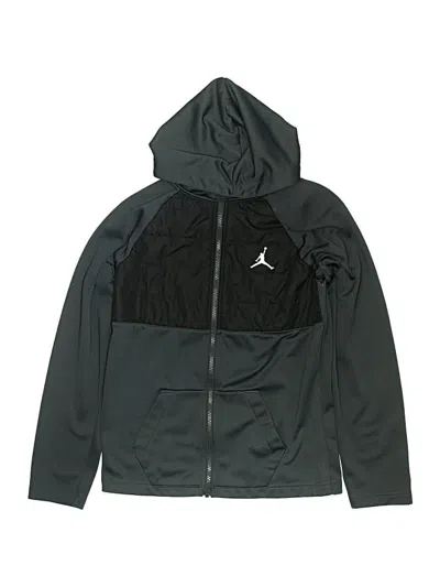 Pre-owned Air Jordan Kids' Zip Up Hoodie In Green