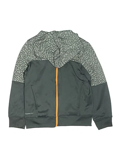 Pre-owned Air Jordan Kids' Zip Up Hoodie In Green