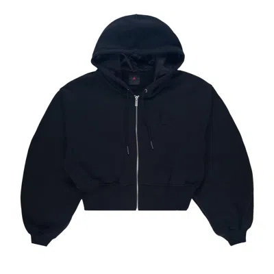 Pre-owned Air Jordan Zip-up Mod Crop Hoodie 'black/dark Smoke Grey' | Women's Size Xs