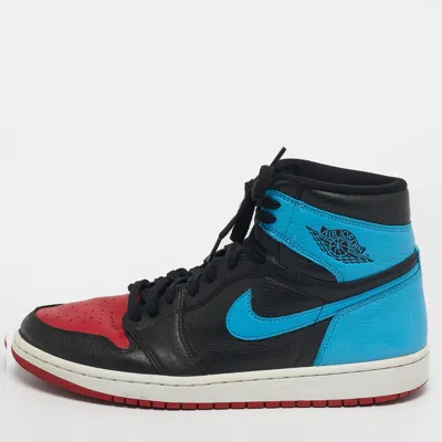 Pre-owned Air Jordans 1 High Og Unc Size 46 Tricolor Leather High Top Sneakers In Blue