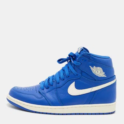 Pre-owned Air Jordans 1 Retro High Top Sneakers Size 44 In Blue