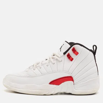 Pre-owned Air Jordans 12 Retro Twist Size 36.5 White Leather High Top Sneakers