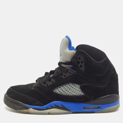 Pre-owned Air Jordans 5 Retro Racer Size 36.5 Black Suede High Top Sneakers