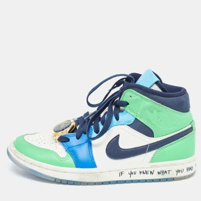 Pre-owned Air Jordans Air Jordan X Melody Ehsani Multicolor Leather Jordan 1 Mid Se Fearless Sneakers Size 38