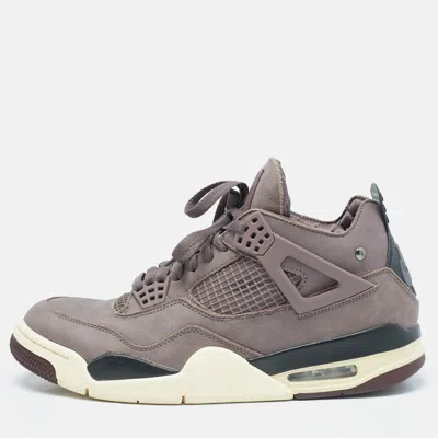 Pre-owned Air Jordans Brown Nubuck Leather Jordan 4 "a Ma Maniére Sneakers Size 44