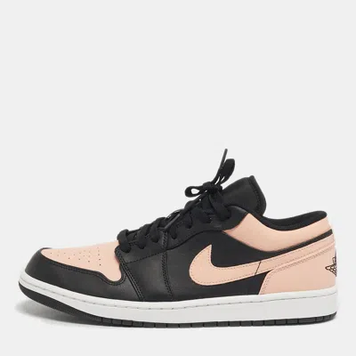 Pre-owned Air Jordans Jordan 1 Crimson Tint Size 45 Black/pink Leather Low Top Sneakers