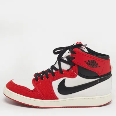Pre-owned Air Jordans Jordan 1 Retro Ajko Chicago Size 45 Multicolor Canvas And Leather High Top Sneakers