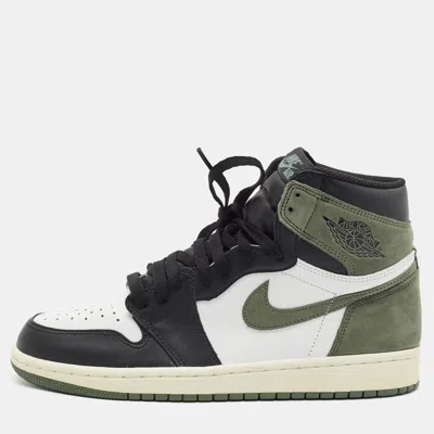 Pre-owned Air Jordans Jordan 1 Retro Clay Green Size 42.5 Multicolor Leather And Suede High Top Sneakers