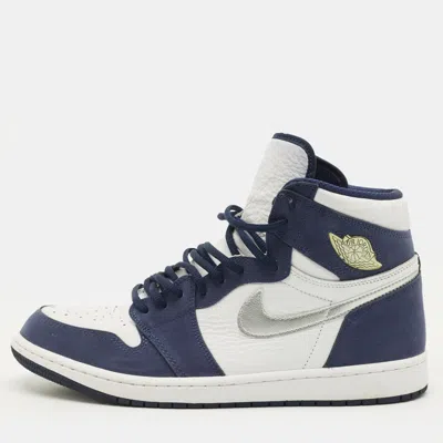 Pre-owned Air Jordans Jordan 1 Retro Co.jp Midnight Navy Size 45 Multicolor Nubuck And Leather High Top Sneakers