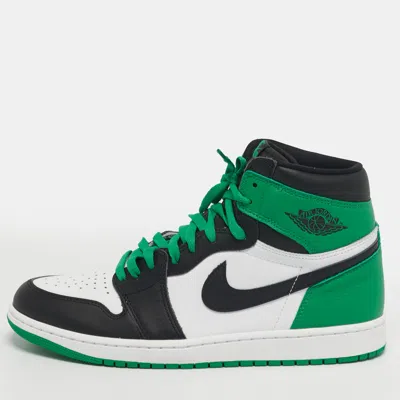 Pre-owned Air Jordans Jordan 1 Retro Og Lucky Green Size 45 Multicolor Leather High Top Sneakers