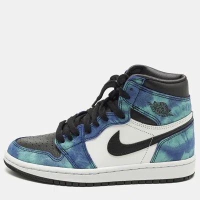 Pre-owned Air Jordans Jordan 1 Retro Tie Dye Size 36.5 Multicolor Leather And Suede High Top Sneakers