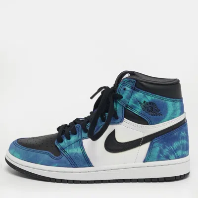 Pre-owned Air Jordans Jordan 1 Retro Tie Dye Size 37.5 Multicolor Leather And Suede High Top Sneakers