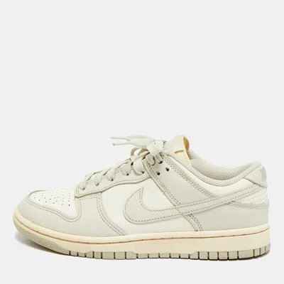 Pre-owned Air Jordans Jordan 1 Size 38.5 White/grey Leather Nike Dunk Low Nike Dunk Low Light Bone Lace Up Sneakers