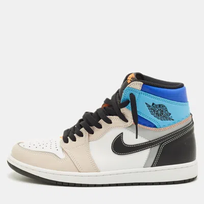 Pre-owned Air Jordans Jordan 1 Size 44.5 Multicolor Leather And Nubuck Leather High Top Sneakers