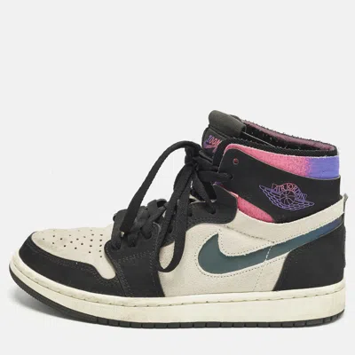 Pre-owned Air Jordans Jordan 1 Zoom Air Cmft Psg Size 39 Multicolor Nubuck Leather And Suede High Top Sneakers